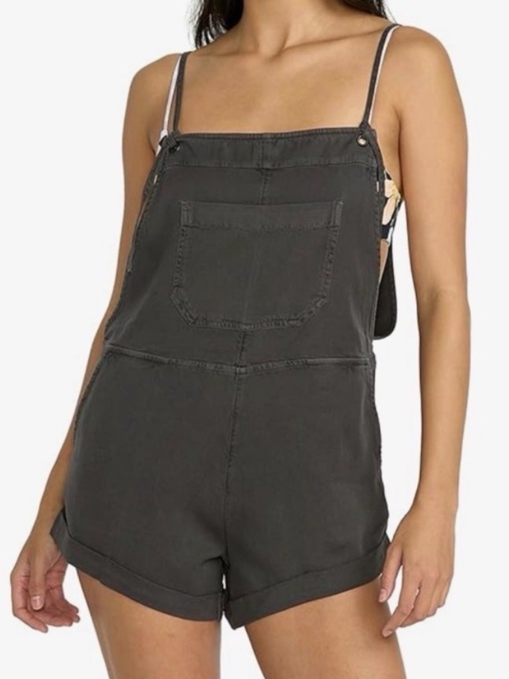 NWT Billabong Charcoal Short Romper Overalls